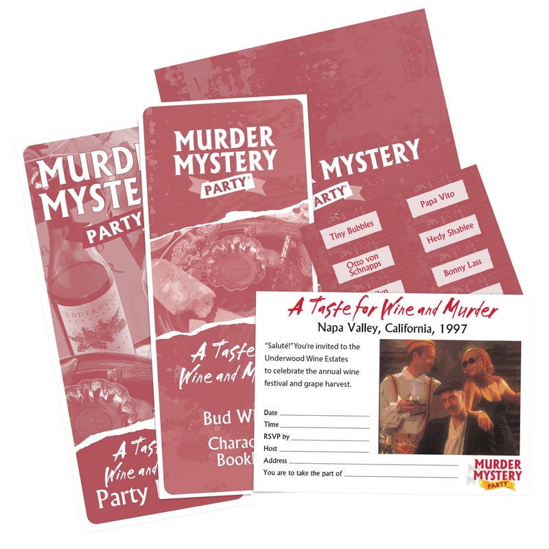 University Games Murder Mystery Party, A Taste for Wine & Murder, Murder Mystery Party Game to Host Your Own Murder Mystery Night - Image 2